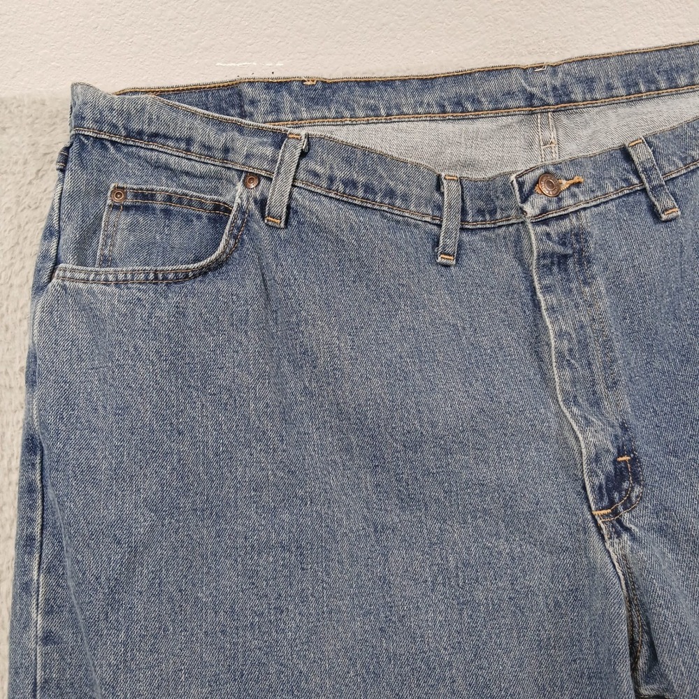 Wrangler Big & Tall Light Wash 100% Cotton Straight Leg Jeans 50x30 - Picture 7 of 10